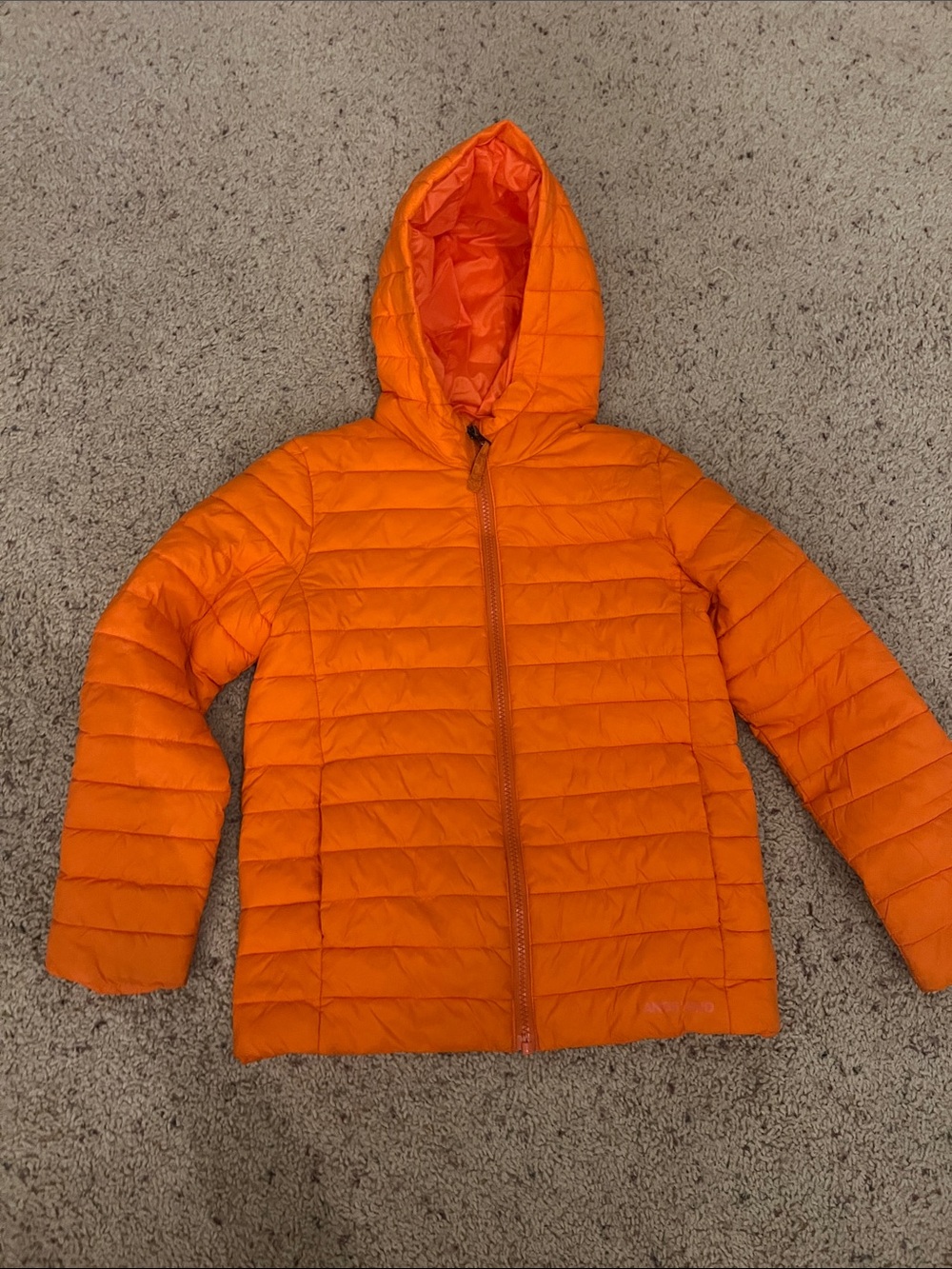 Lands' End Bright Orange Hooded Puffer Jacket - Kids